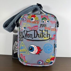 Von Dutch Crossbody Bag Vintage Y2K Graphic‎ Grey OS VDCB-004 New With Tags Rare